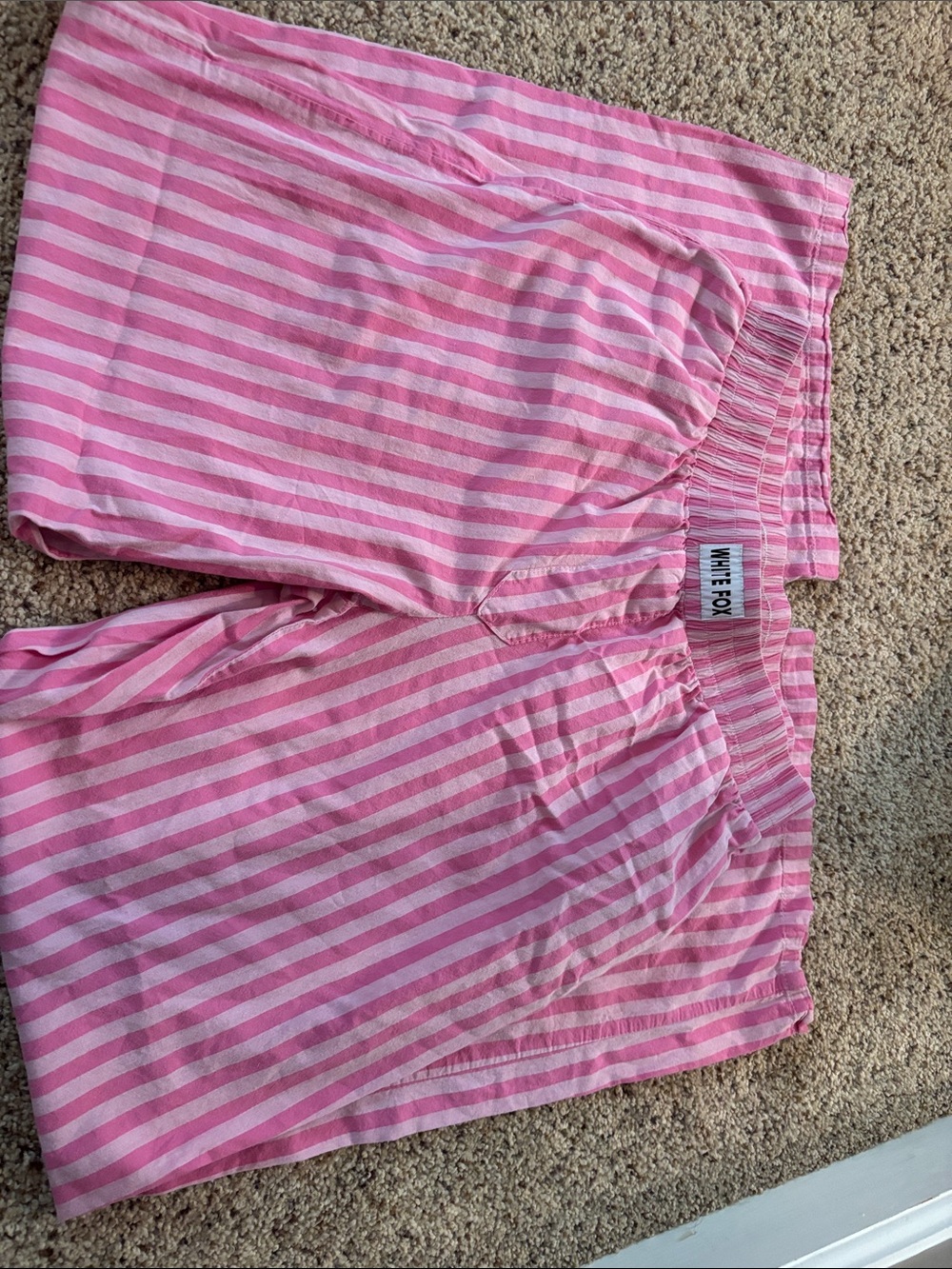 White Fox Boutique Pink & White Striped Straight Leg Pants